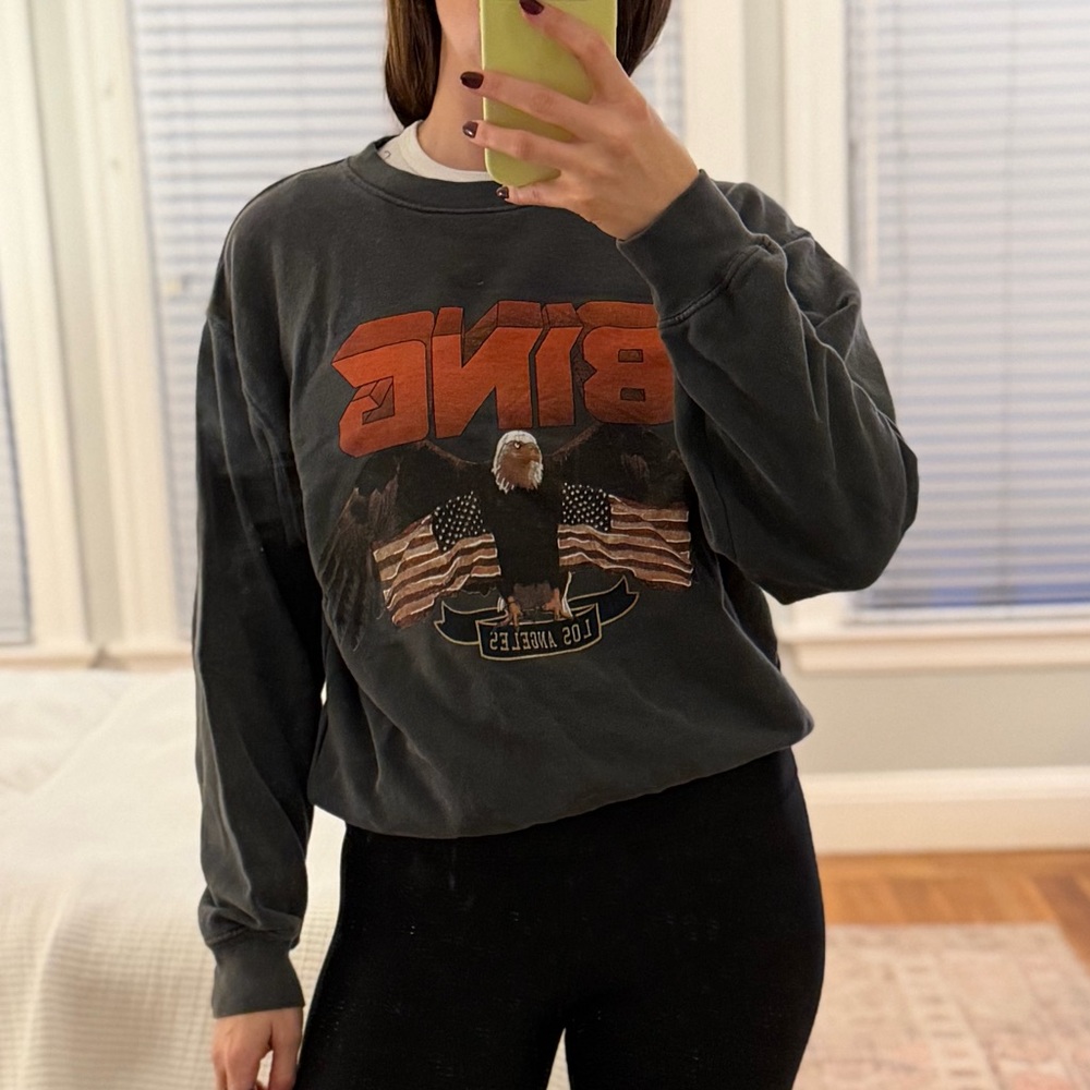 Anine Bing Graphic Sweatshirt - Black and Orange